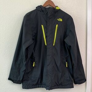 The North Face Black Gray Hyvent Full Zip Hooded Jacket Sz 18/20